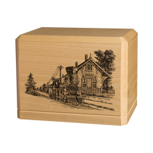 Train Depot Wooden Cremation Urn