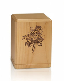 Tea Rose Wooden Cremation Urn