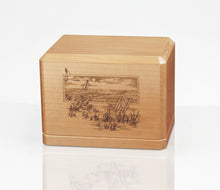 Beach Scene Wooden Cremation Urn