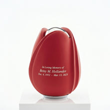 Red and Silver Tulip Keepsake Cremation Urn
