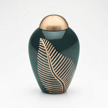 Emerald Elegant Leaf Keepsake Cremation Urn