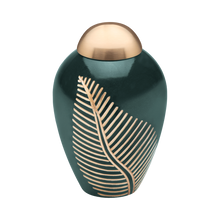 Emerald Elegant Leaf Keepsake Cremation Urn