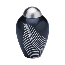 Midnight Elegant Leaf Keepsake Cremation Urn