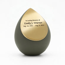 Sage Green and Brushed Gold Drop Keepsake Cremation Urn