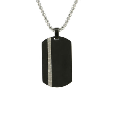 Dog Tag Onyx Stainless Steel Cremation Jewelry Pendant