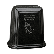 Tablet Millennium Cultured Granite Cremation Urn for Ashes - Black