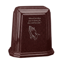 Tablet Millennium Cultured Granite Cremation Urn for Ashes - Burgundy