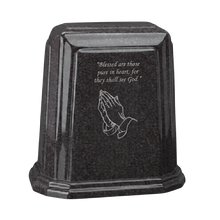 Tablet Millennium Cultured Granite Cremation Urn for Ashes - Charcoal