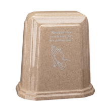 Tablet Millennium Cultured Granite Cremation Urn for Ashes - Cream
