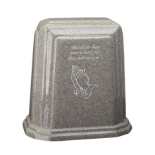 Tablet Millennium Cultured Granite Cremation Urn for Ashes - Misty Grey
