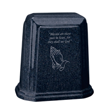 Tablet Millennium Cultured Granite Cremation Urn for Ashes - Sapphire Blue