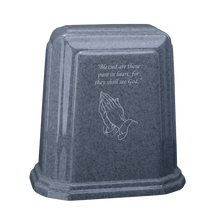 Tablet Millennium Cultured Granite Cremation Urn for Ashes - Wedgewood