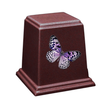 Temple Cultured Granite Cremation Urn for Ashes - Burgundy