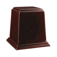 Temple Cultured Granite Cremation Urn for Ashes - Burgundy