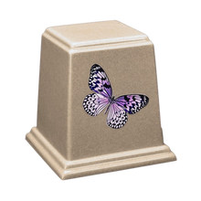 Temple Cultured Granite Cremation Urn for Ashes - Cream