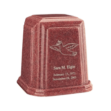 Temple Millennium Cultured Granite Cremation Urn for Ashes - Rasp-Rose