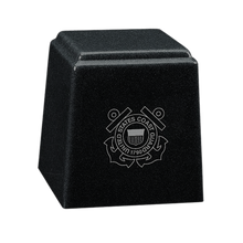 Temple Niche Cultured Granite Cremation Urn for Ashes - Black
