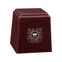 Temple Niche Cultured Granite Cremation Urn for Ashes - Burgundy