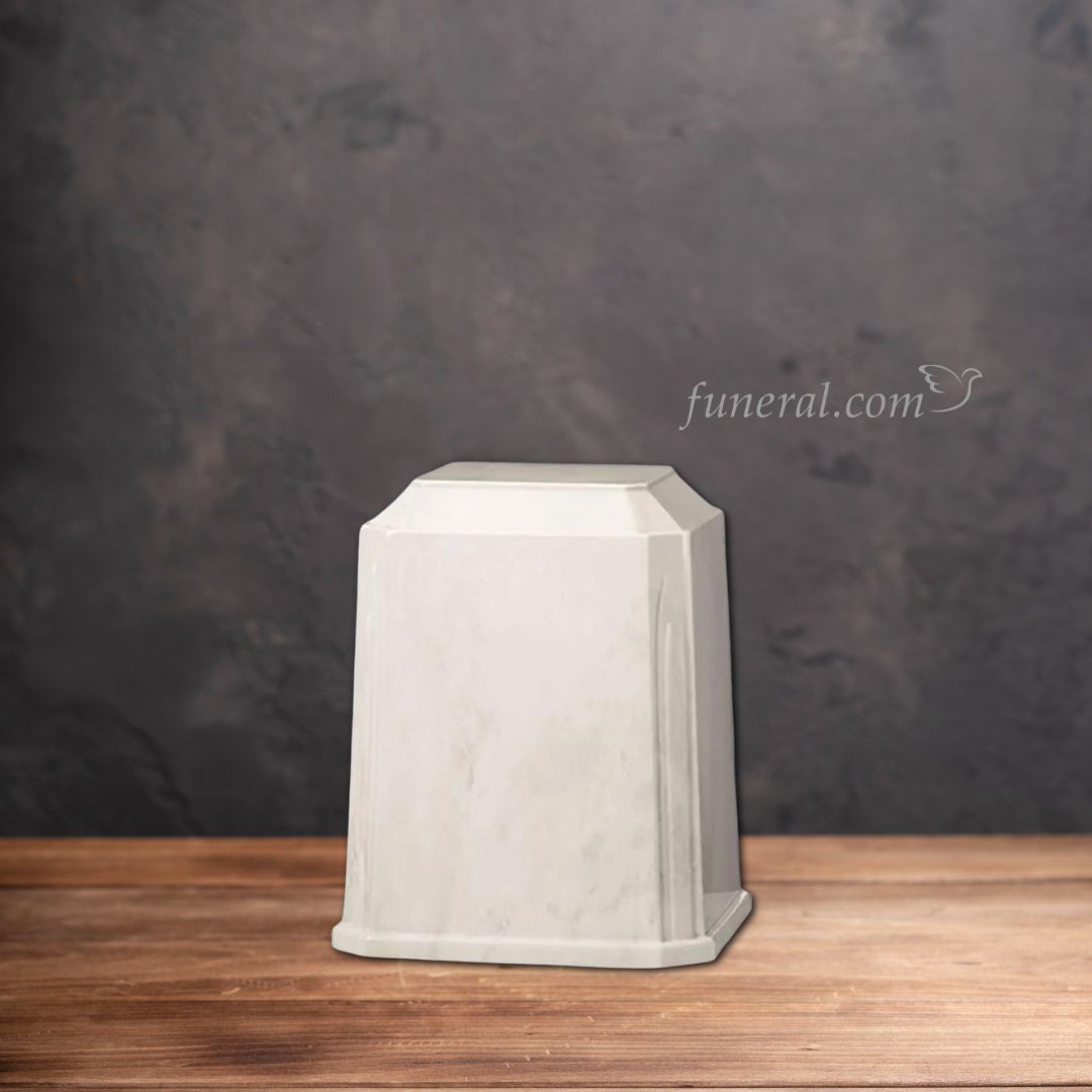 Elegy Adult White Marble Urn