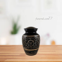 Elior Medium Black Scrolled Brass Urn