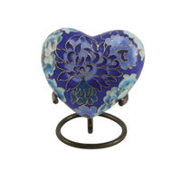 Elite Blossom Blue Cloisonné Heart Keepsake