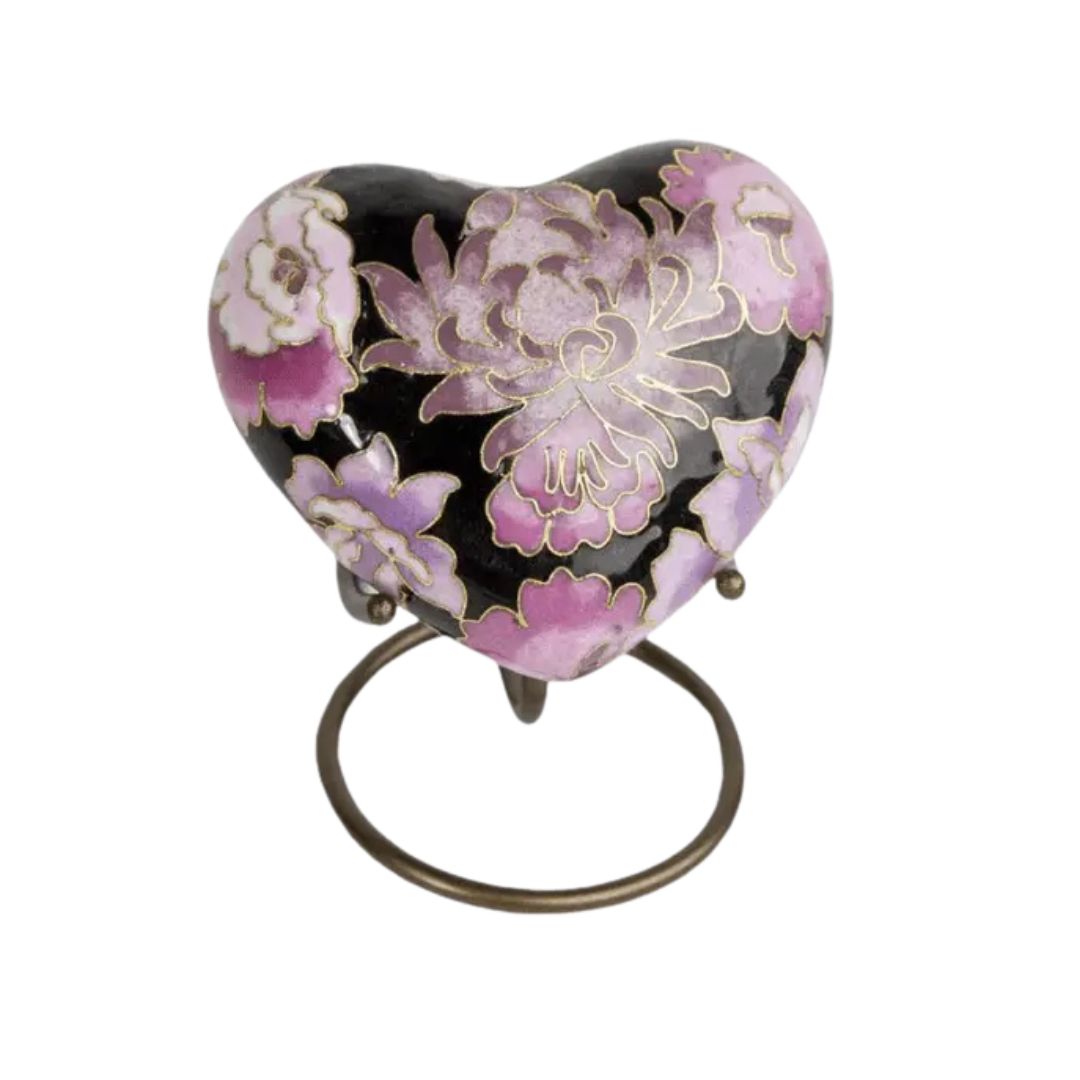 Elite Blossom Pink Cloisonné Heart Keepsake