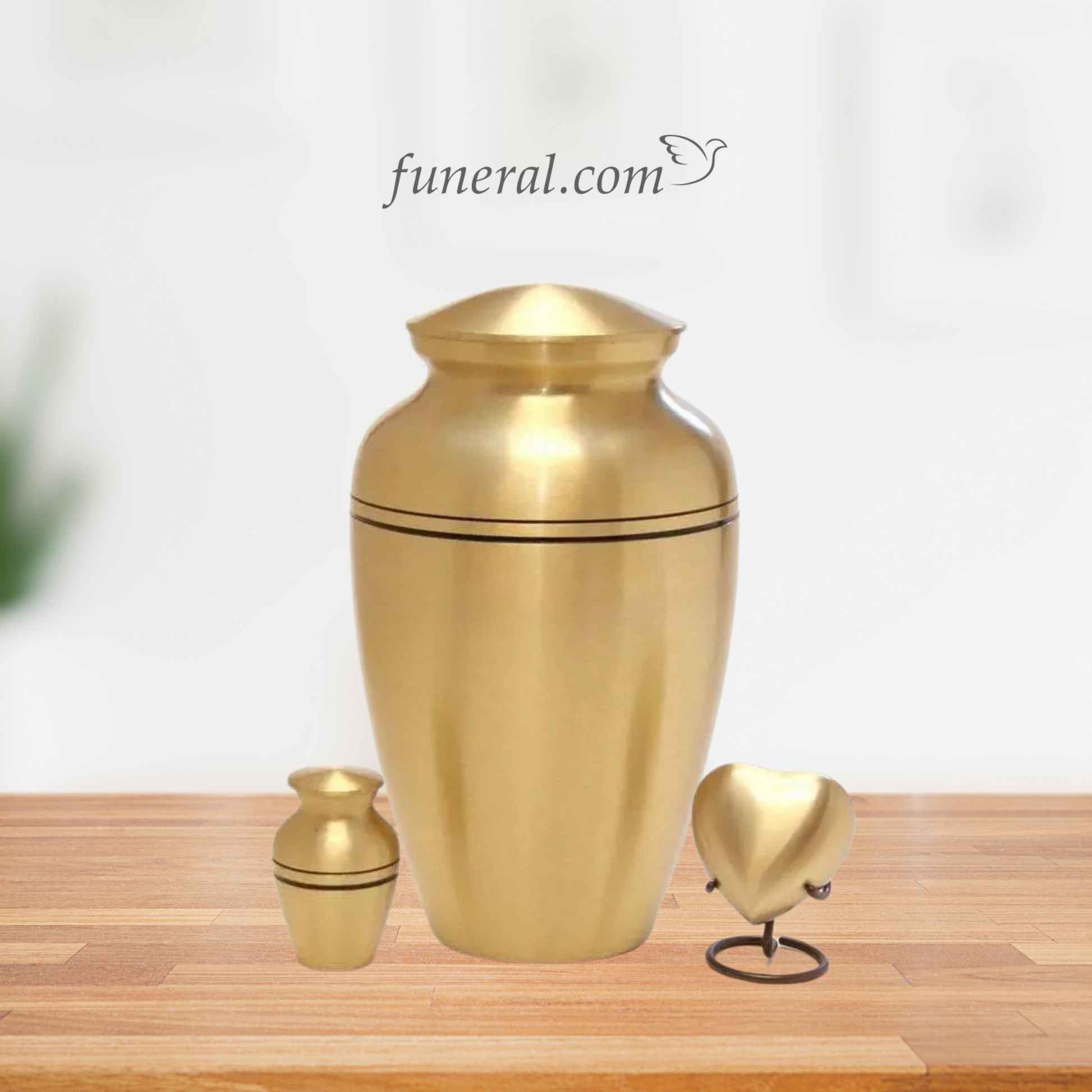 Ember Adult Gold Brass Urn Set