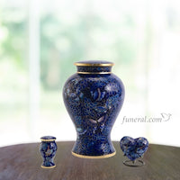 Etienne Flutter Blue Cloisonné Heart Keepsake Set