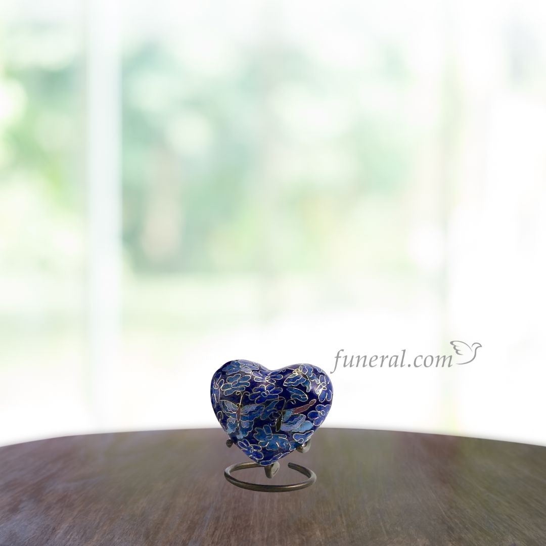 Etienne Flutter Blue Cloisonné Heart Keepsake