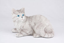 Silver & White Coat Shorthair Cat Figurine Pet Urn