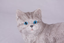 Silver & White Coat Shorthair Cat Figurine Pet Urn