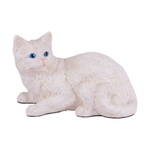 Ivory White Coat Shorthair Cat Figurine Pet Urn