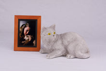 Gray Shorthair Cat Figurine Pet Urn