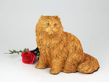 Orange Longhair Cat Figurine Pet Urn