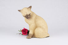 Cream and Chocolate Point Siamese Cat Figurine Pet Urn