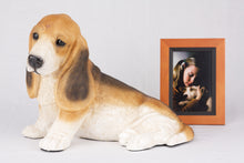 Tri-Color Basset Hound Figurine Extra Large Pet Urn