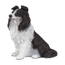 Black & White Coat Border Collie Figurine Extra Large Pet Urn