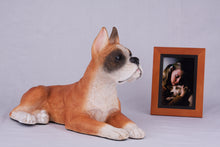 Fawn & White Coat Boxer with Ears Up Figurine Extra Large Pet Urn