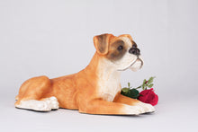 Fawn & White Coat Boxer with Ears Down Figurine Extra Large Pet Urn