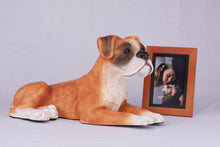 Fawn & White Coat Boxer with Ears Down Figurine Extra Large Pet Urn