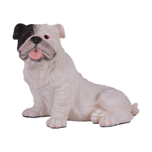 White with Black Mask English Bulldog Figurine Extra Large Pet Urn