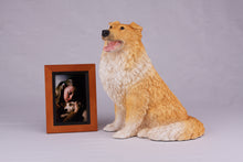 Golden & White Collie Figurine Extra Large Pet Urn