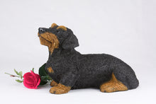 Black & Tan Coat Wire-Haired Dachshund Figurine Extra Large Pet Urn