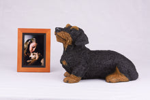 Black & Tan Coat Wire-Haired Dachshund Figurine Extra Large Pet Urn