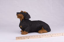 Black & Tan Coat Wire-Haired Dachshund Figurine Extra Large Pet Urn