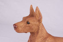 Red Coat Doberman Pinscher with Ears Up Figurine Extra Large Pet Urn
