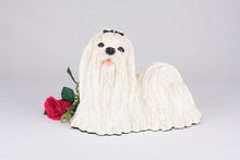 Cream Maltese Figurine Extra Large Pet Urn
