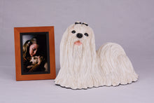 Cream Maltese Figurine Extra Large Pet Urn
