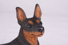 Black & Tan Miniature Pinscher with Ears Up Figurine Extra Large Pet Urn