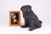 Black Pug Resin Figurine Extra Large Pet Urn